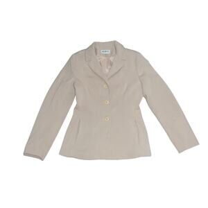 MIXIT Stretch Button up Jacket Blazer Khaki Career Office Business Casual Y2K